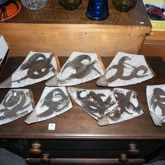 assorted studio pottery kite shaped plates