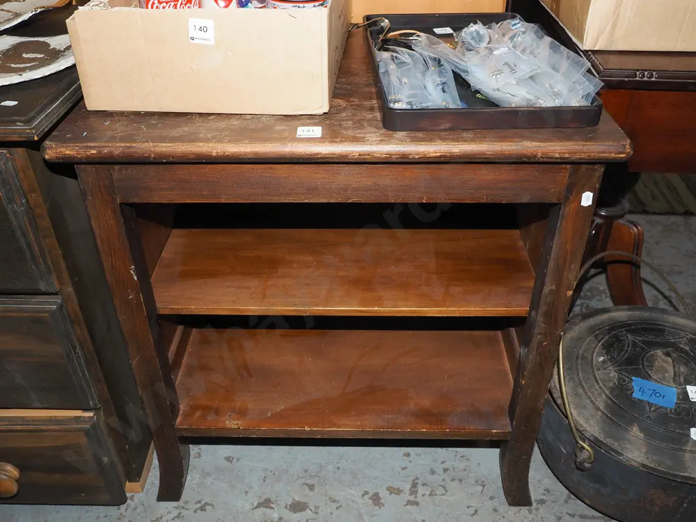 small rimu table/shelf - was a cupboard, missing doors H650 W610 D420 Image 1++