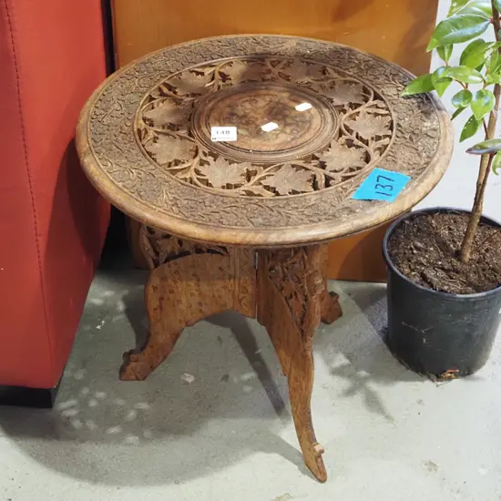 pierced carved foldaway middle eastern wine table H380