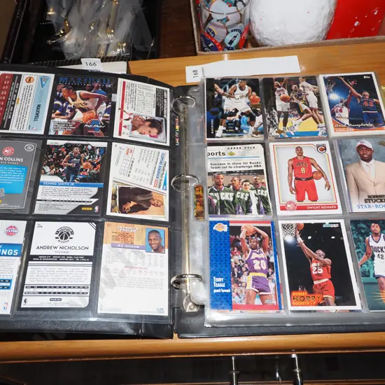 binder of basketball collector cards