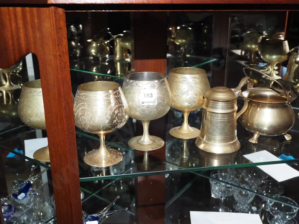 brass goblets, tankard, cauldron Image 1++