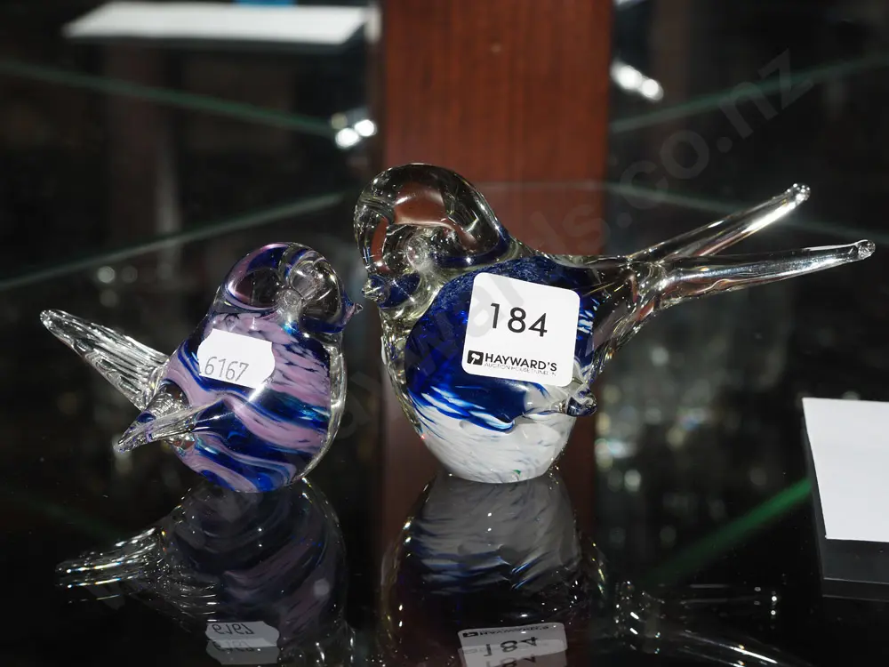 2x studio glass bird figurines H80 Image 1++