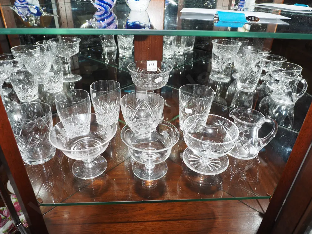 cut crystal comports, tumblers, jug Tallest H130 Image 1++