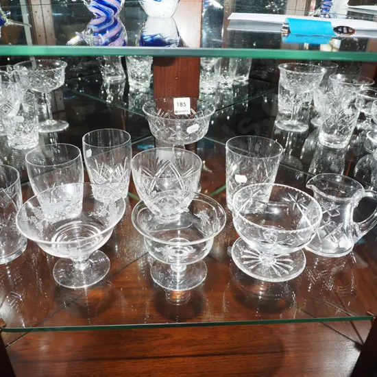 cut crystal comports, tumblers, jug Tallest H130