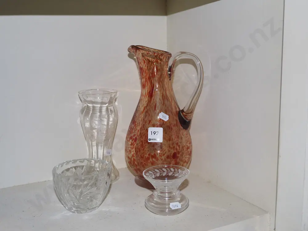  mottled glass jug, vase etc jug H260 Image 1++