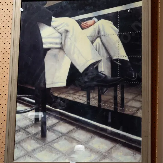 framed poster print - man sitting at bar