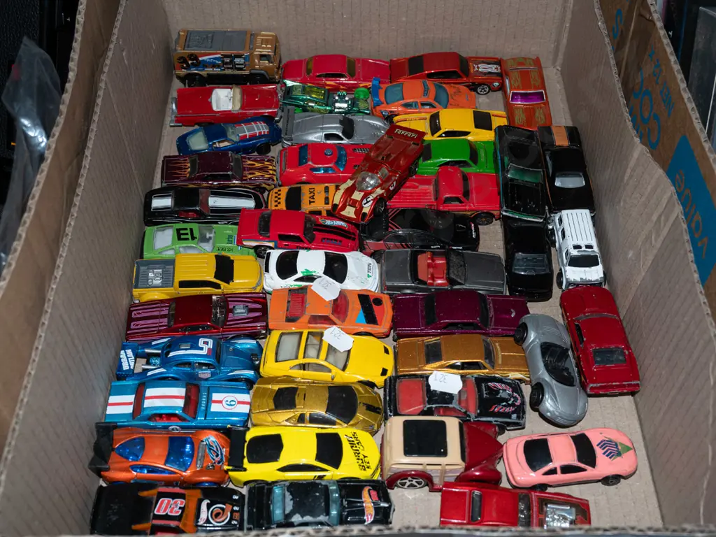 box of toy vehicles Image 1++
