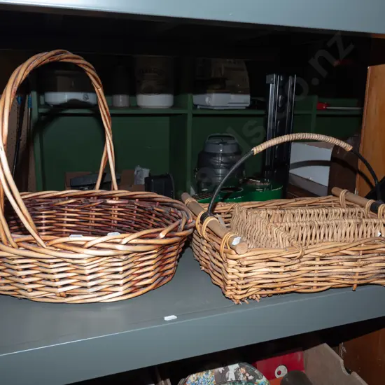 cane cutlery basket, 1 other basket