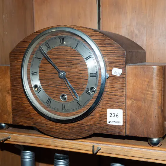 wood cased mantle clock
