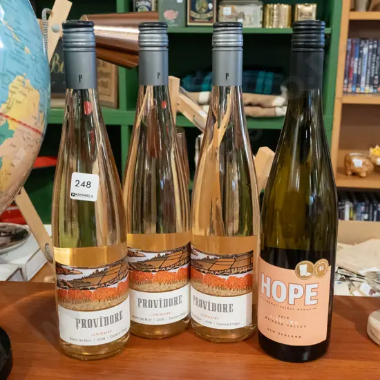 1x  Hope 2020 riesling, 3x bottles of Providore blanc de noir 2018