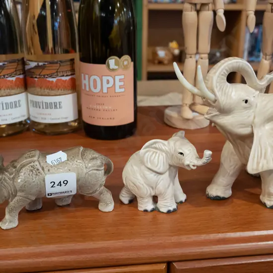 ceramic model elephants, rhinoceros Tallest H150