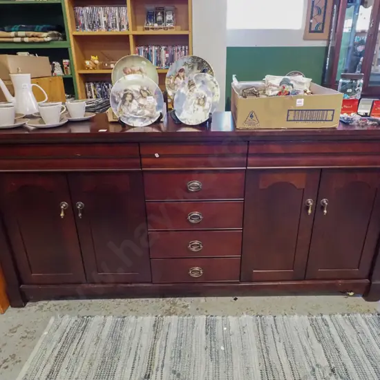 Indonesian hardwood 4 door 7 drawer sideboard H840 W1800 D445