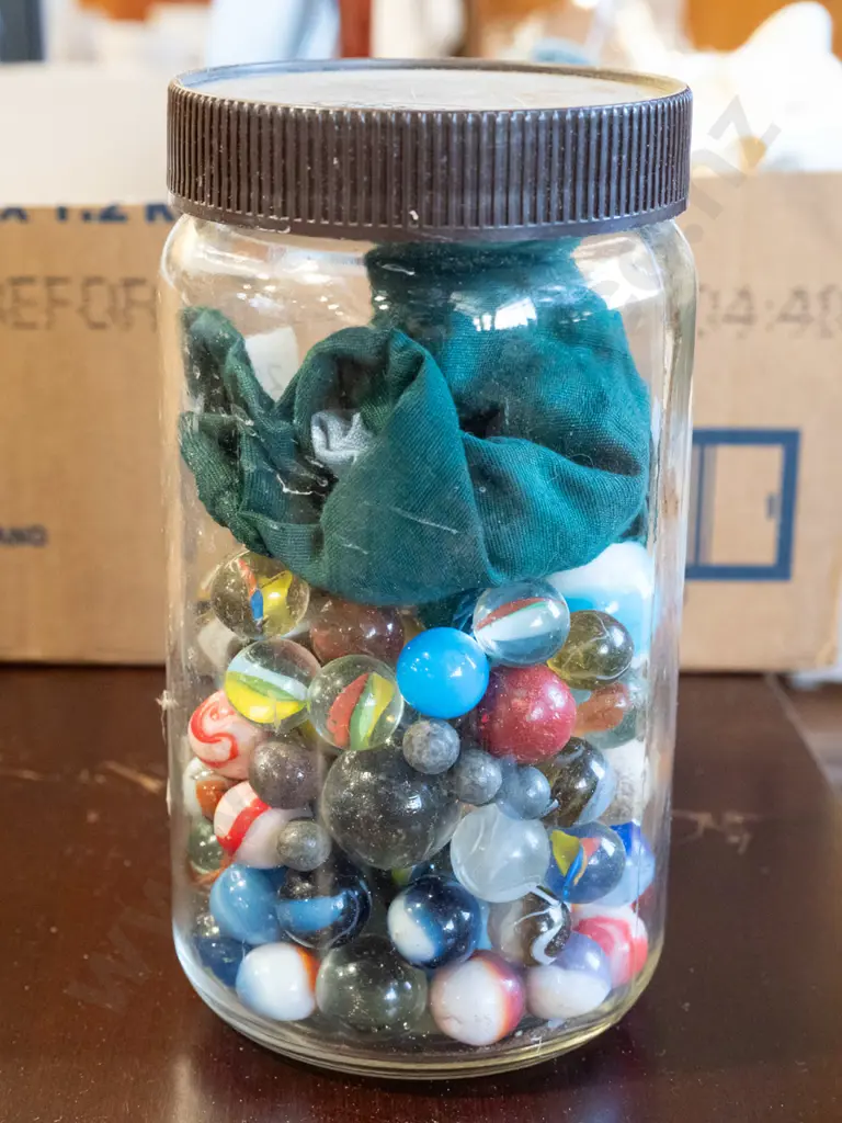 jar of various marble, marble bag Image 1++