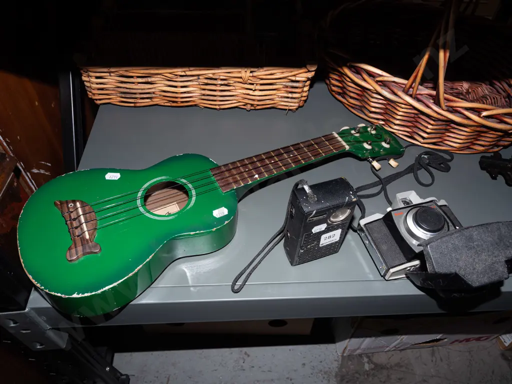kodak camera, Panasonic radio, ukelele Image 1++
