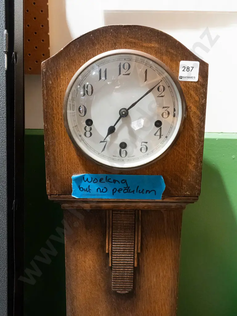 oak cased grandmother clock - working, no pendulum H1390 Image 1++