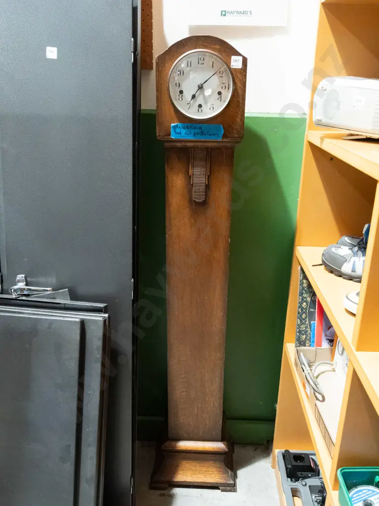 oak cased grandmother clock - working, no pendulum H1390 Image 1++