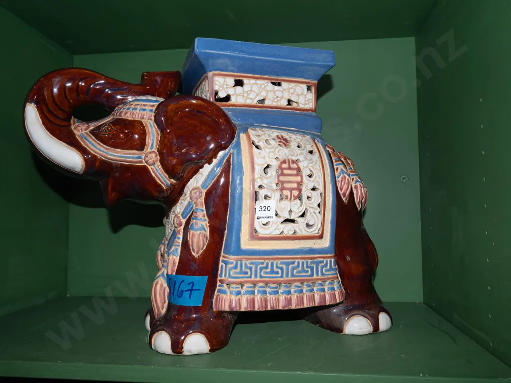 ceramic elephant jardiniere stand H390 Image 1++