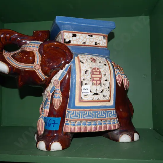 ceramic elephant jardiniere stand H390
