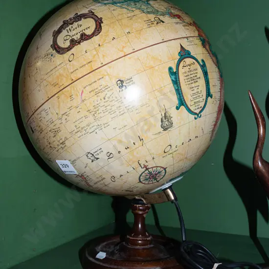illuminated world globe