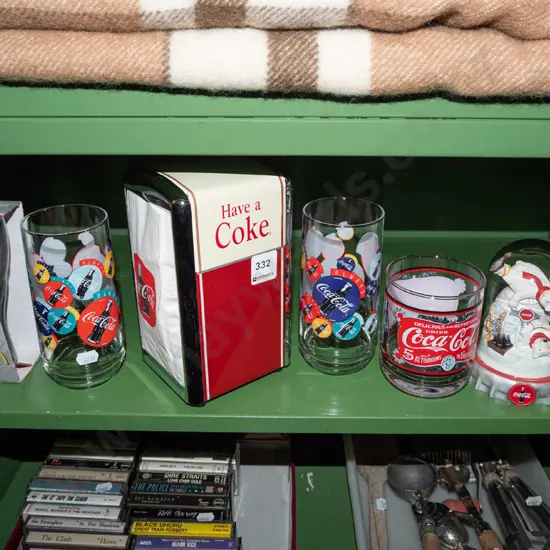 Coca Cola cups and promotional items