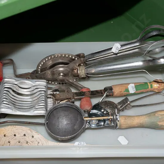 tray of kitchen utensils