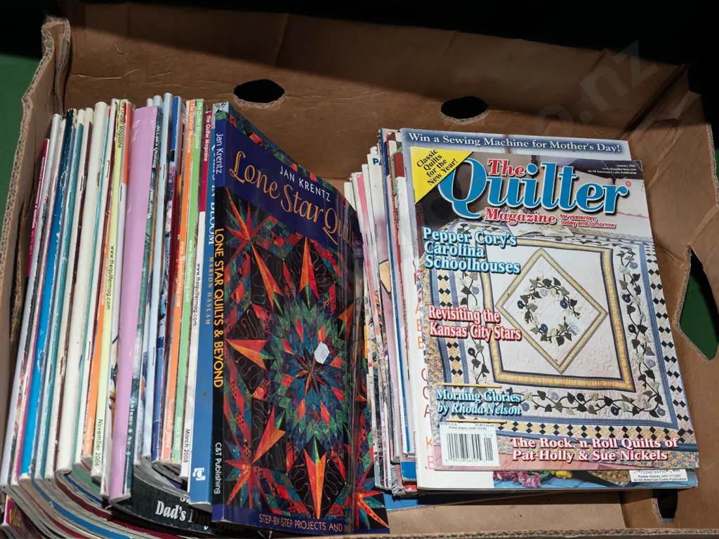 box of quilting magazines Image 1++