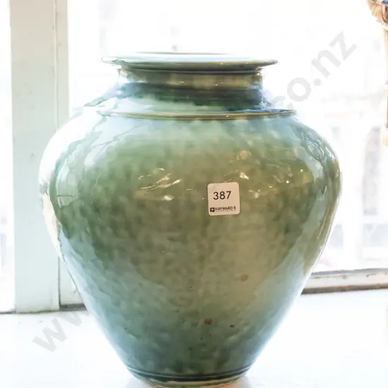 green glazed pottery vase H290
