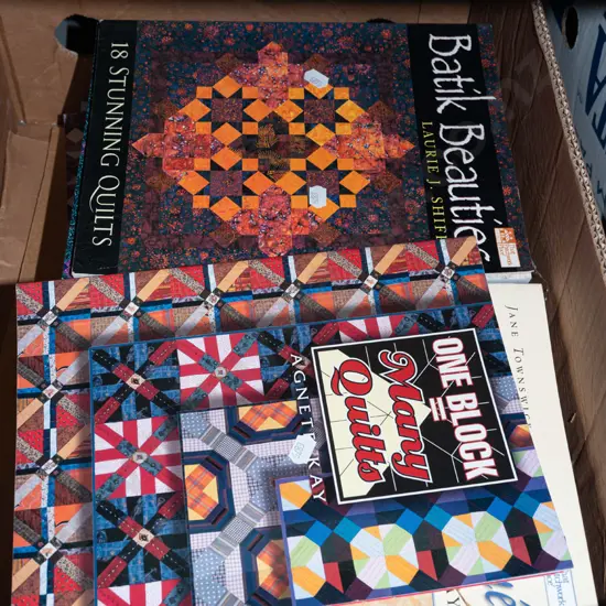 box of quilting magazines