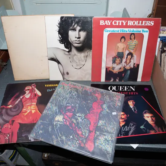 box of fabric pieces