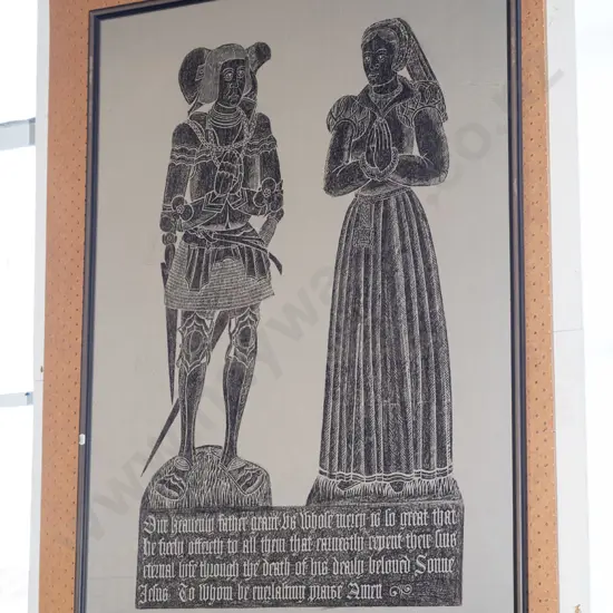 framed decorative rubbing print