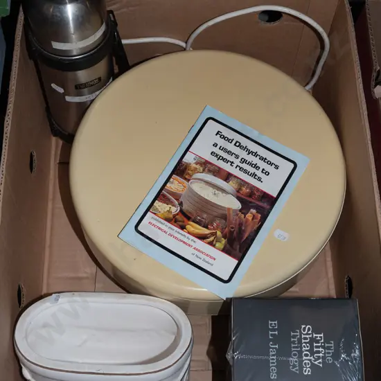 box; food dehydrator, thermos, 50 shades of grey trilogy