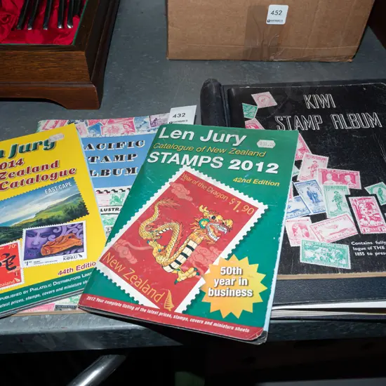 stamp albums and catalogues