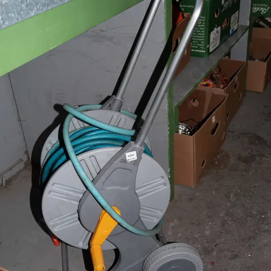 hose reel and garden hose