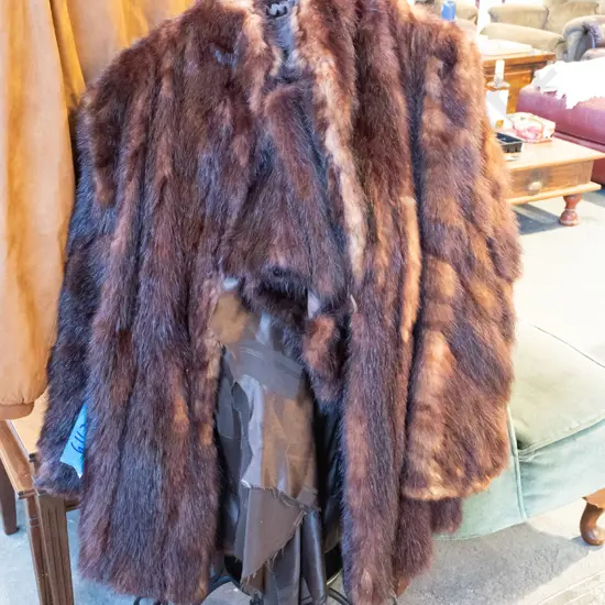 fur jacket and extra pieces of fur