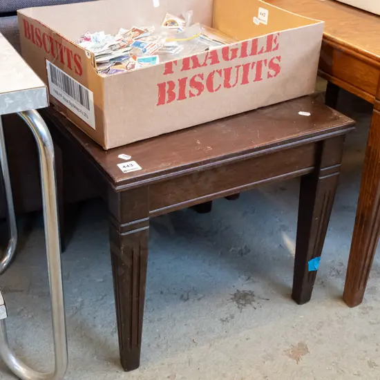 dark stained oak end table