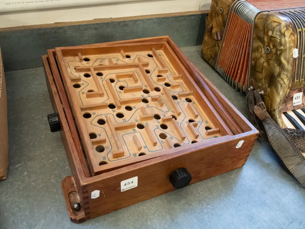 wooden ball bearing maze game Image 1++