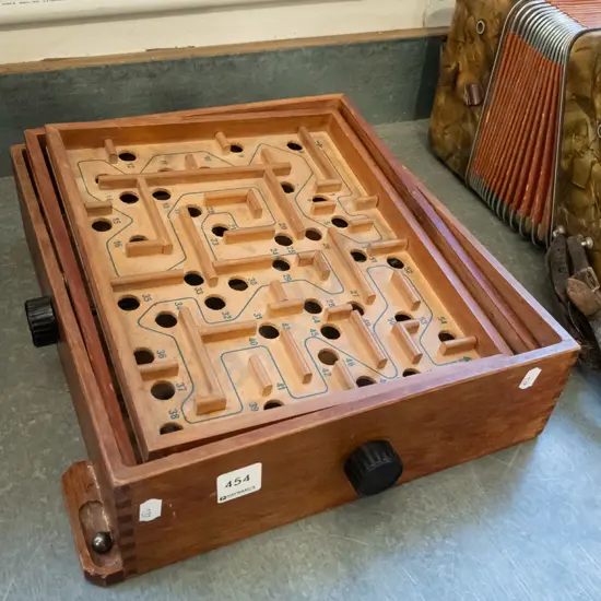 wooden ball bearing maze game