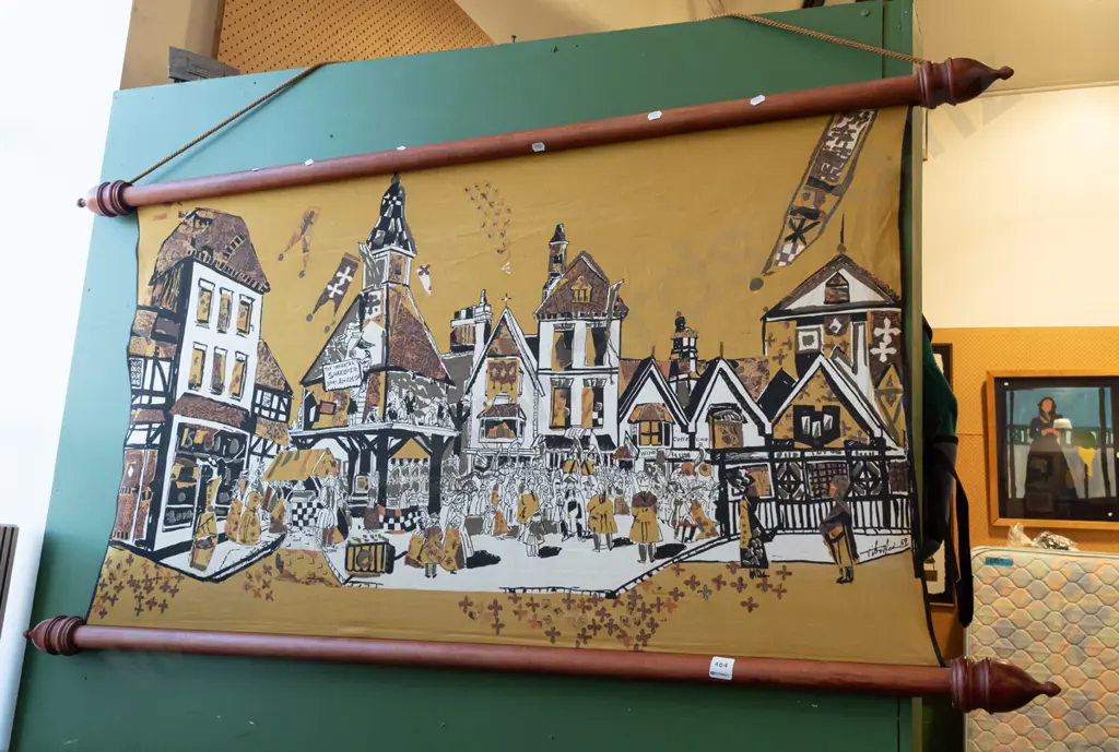 screenprint wall hanging - street scene Image 1++