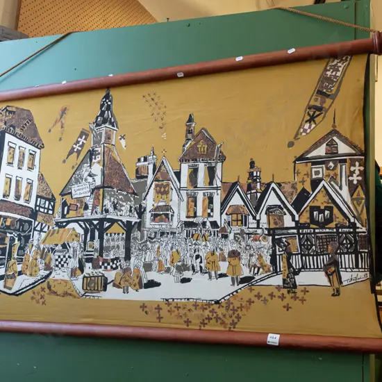 screenprint wall hanging - street scene