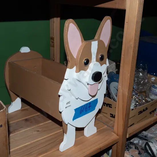 dog themed jardiniere stand