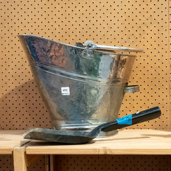 coal scuttle and shovel