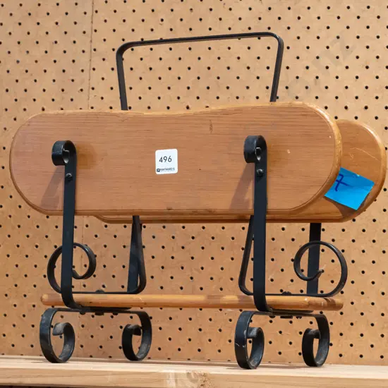 metal and wood magazine rack