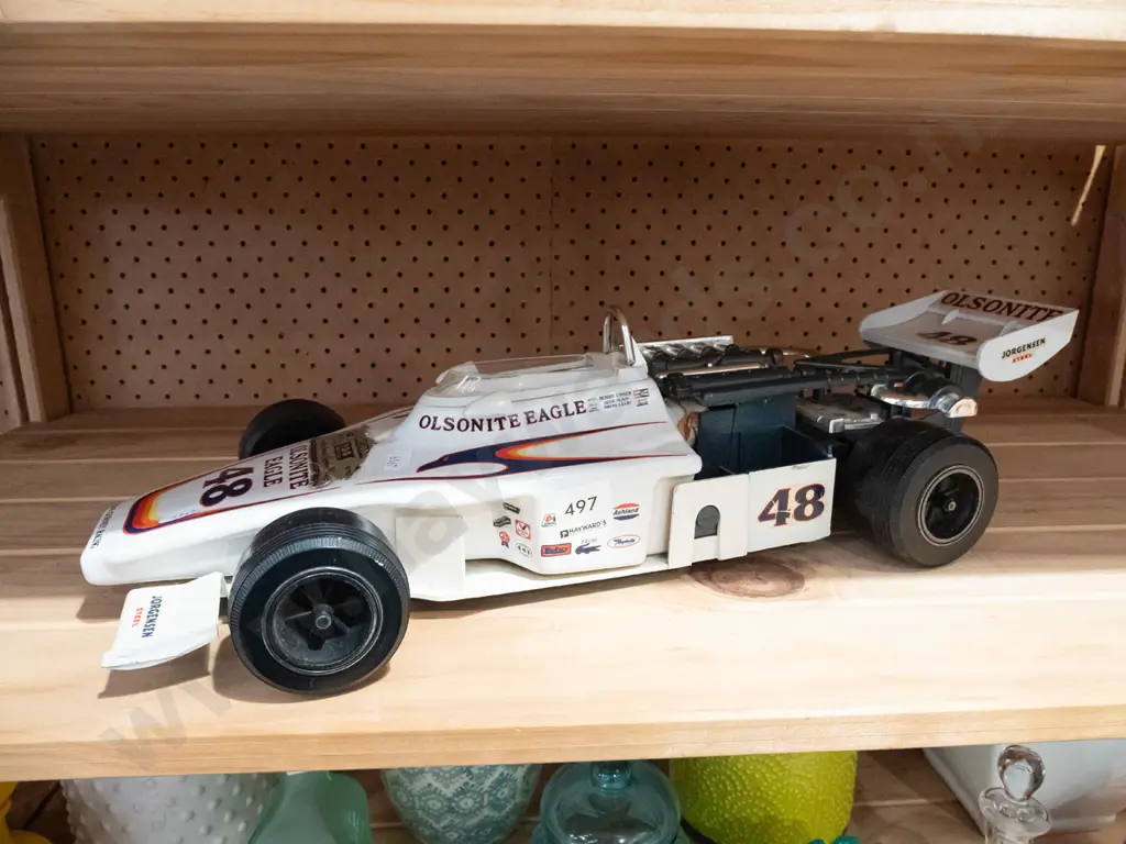 Jim Beam racing car decanter - full - slight damage Image 1++