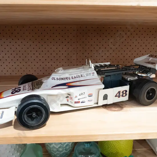 Jim Beam racing car decanter - full - slight damage