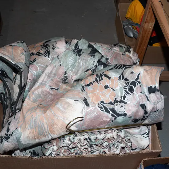 box; thermal floral curtains - 1980s