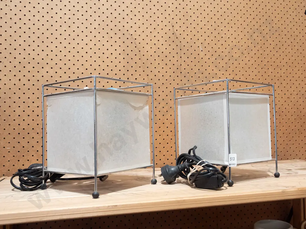pair of spining solar system lamps H210 -damage to 1 shade and spotting to both shades Image 1++