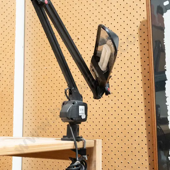 anglepoise neon clamp mounted lamp