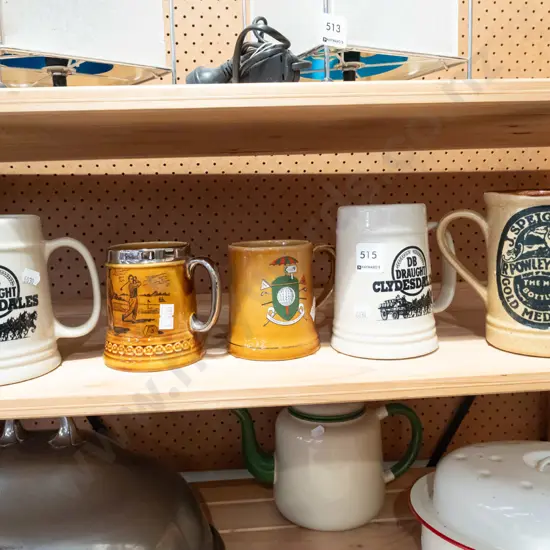 5x ceramic beer mugs