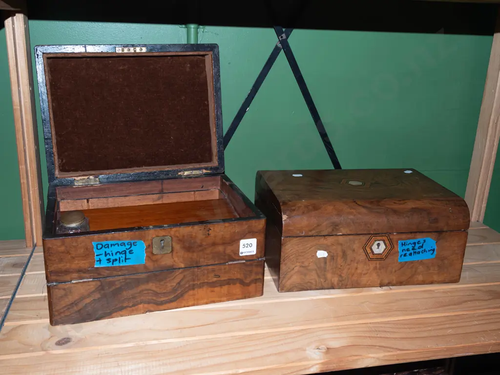 2x restorer's writing box, sewing box Image 1++