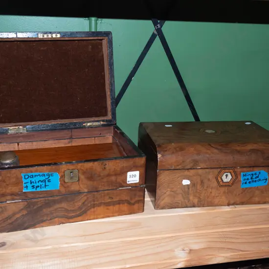 2x restorer's writing box, sewing box